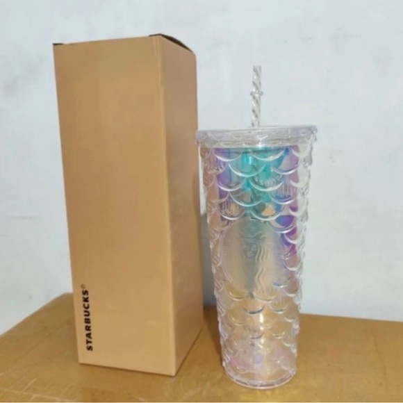 Starbucks China Siren Scales Cup Unicorn Aurora Glitter Mermaid Tumbler 24oz New - Picture 11 of 11